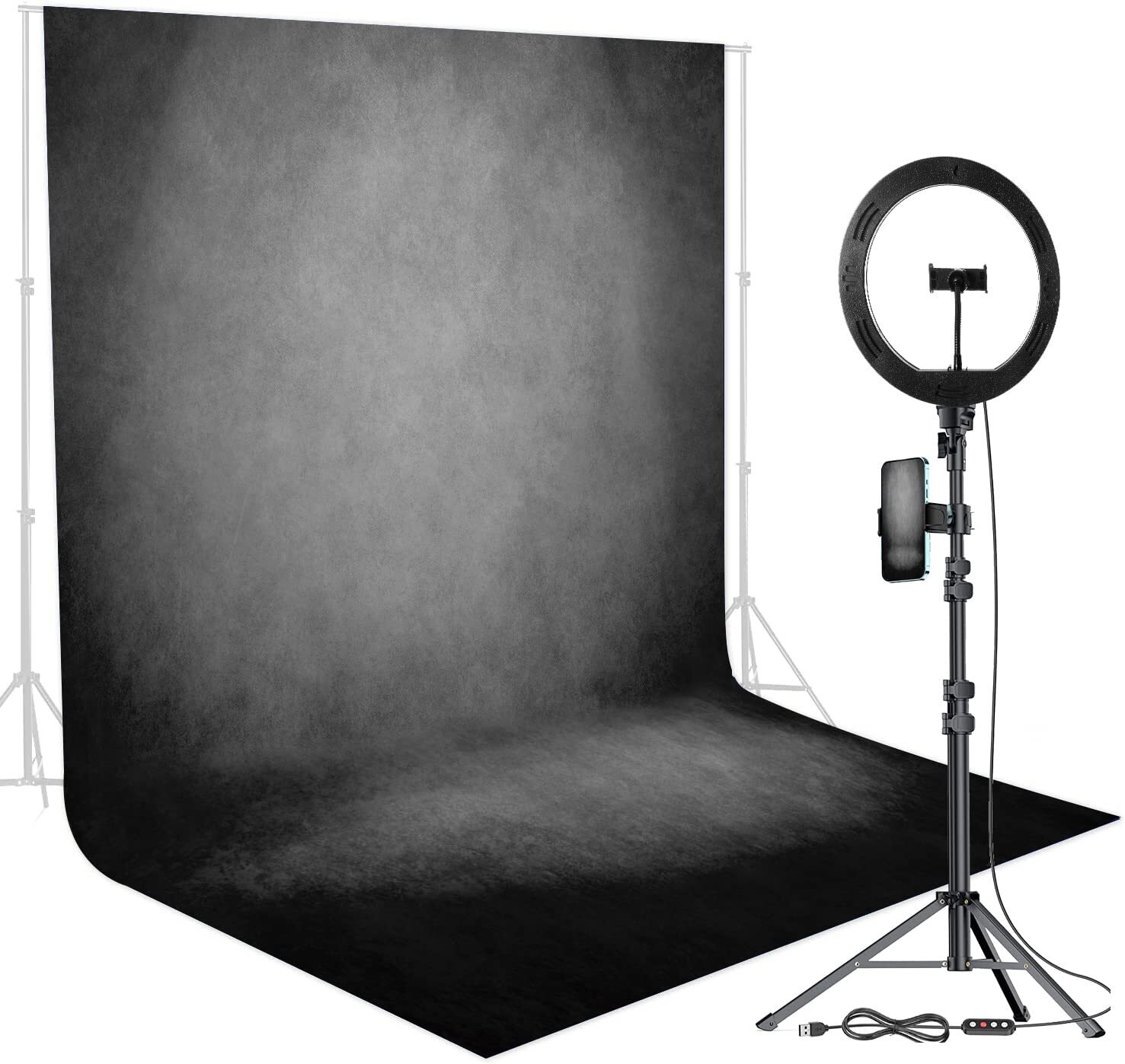 7x5Ft Black Abstract Portrait Backdrop Photography Background Studio Booth Props