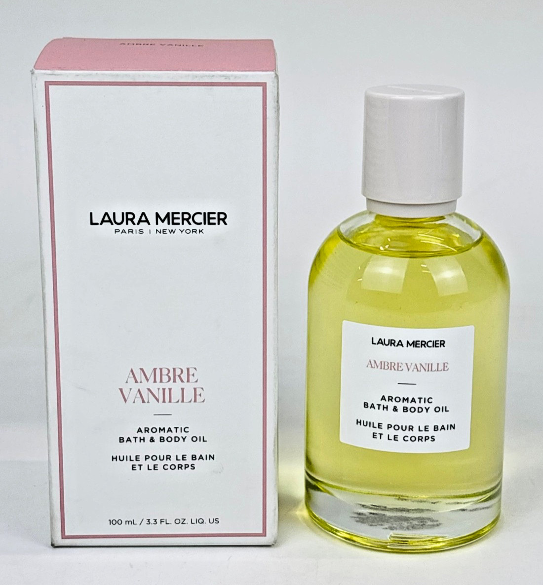 Laura Mercier Ambre Vanille Aromatic Bath & Body Oil 3.3oz New with box