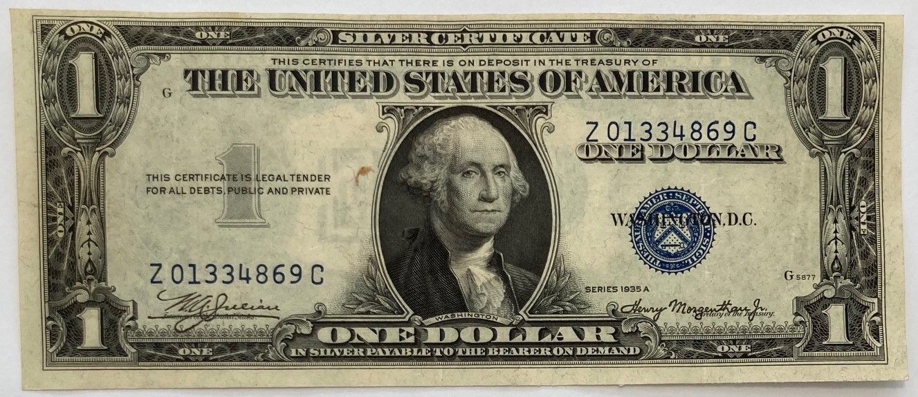 Nice 1935-A One Dollar $1 Silver Certificate great note for collectors !! 869