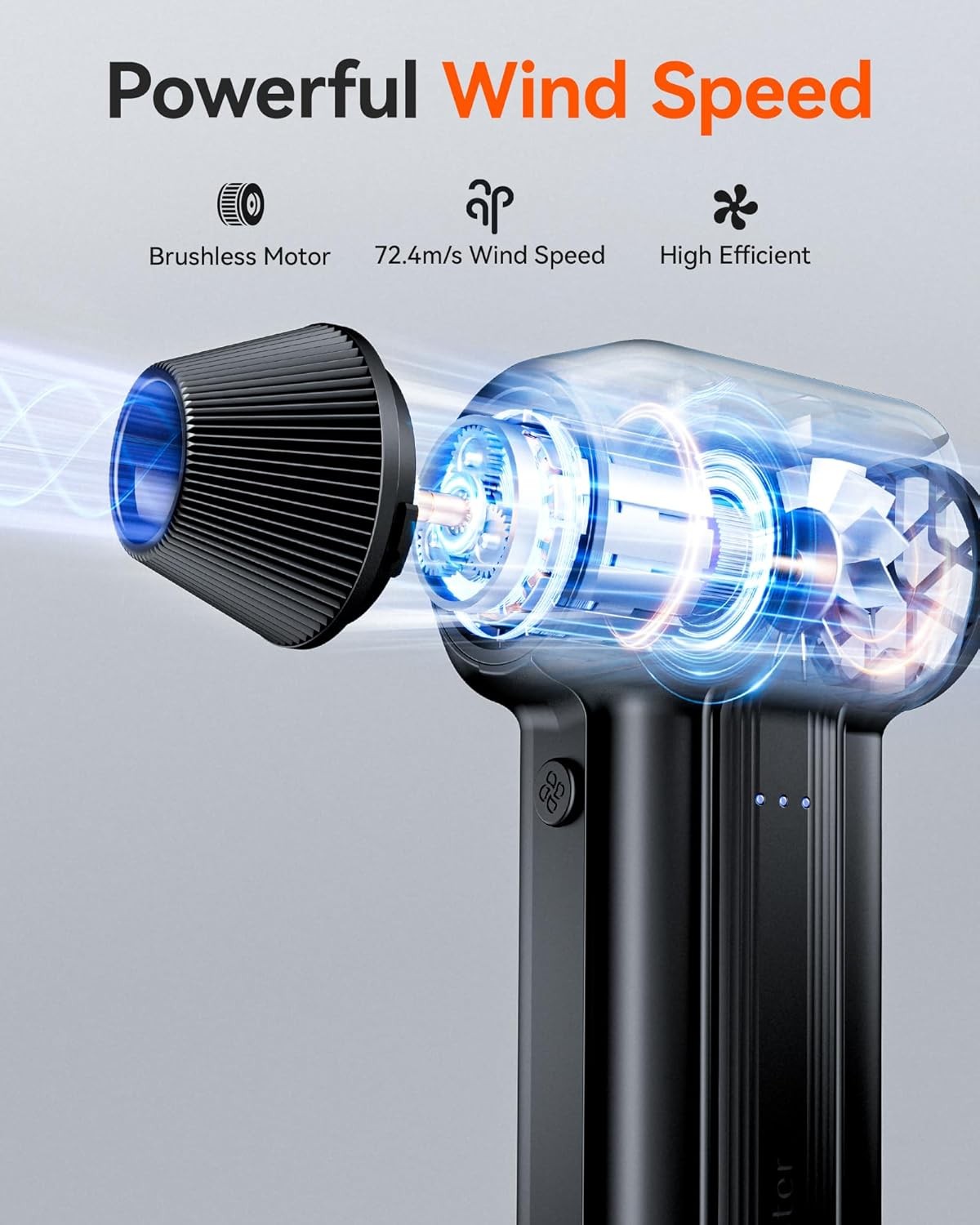 WOLFBOX MF60 Cordless Electric Air Blower Fast Charge 3 Speed for Keyboard, Car