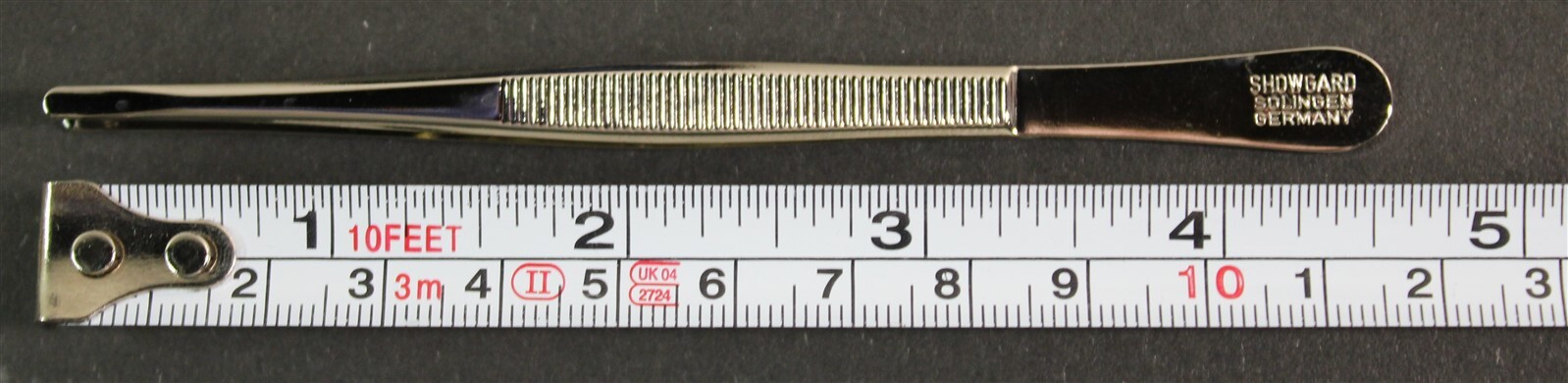 CKStamps: Showgard Stamp Tong #901 Point Tip 4 5/8" Long Tweezers W/Plastic Case