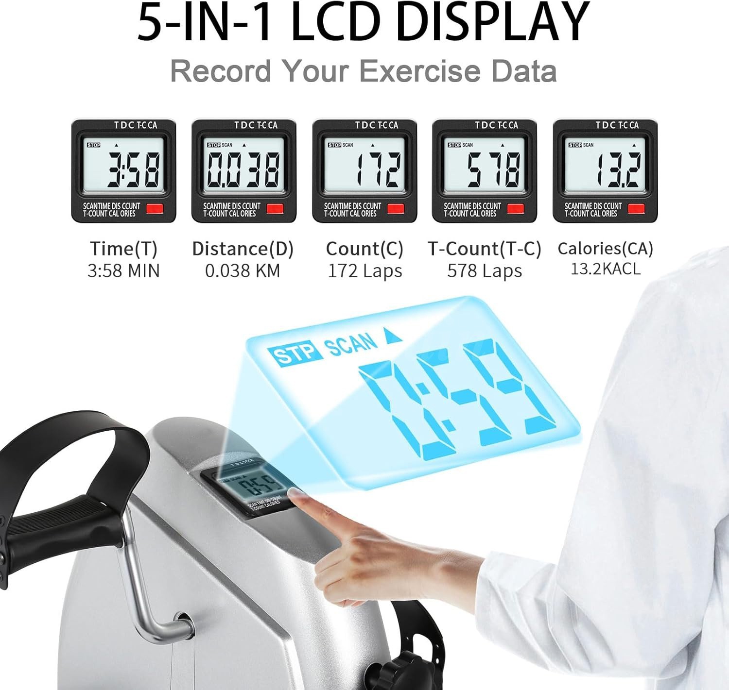 Portable Mini Cycle Bike Foot Pedal Exercise Machine Arm Leg Recovery Peddle US