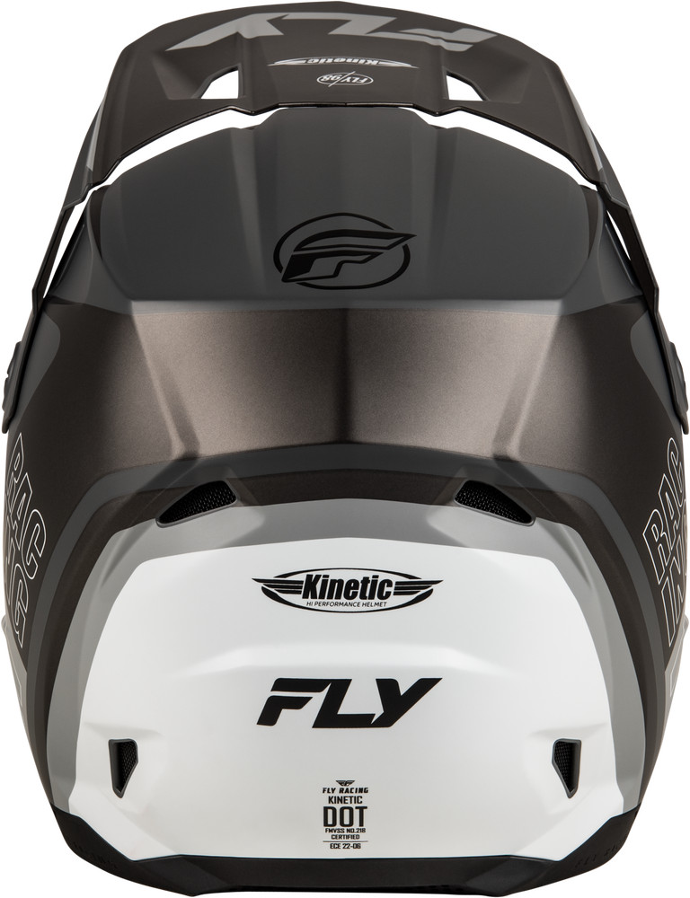 Fly Racing Kinetic Rally Dirtbike Helmet Matte Grey Black White