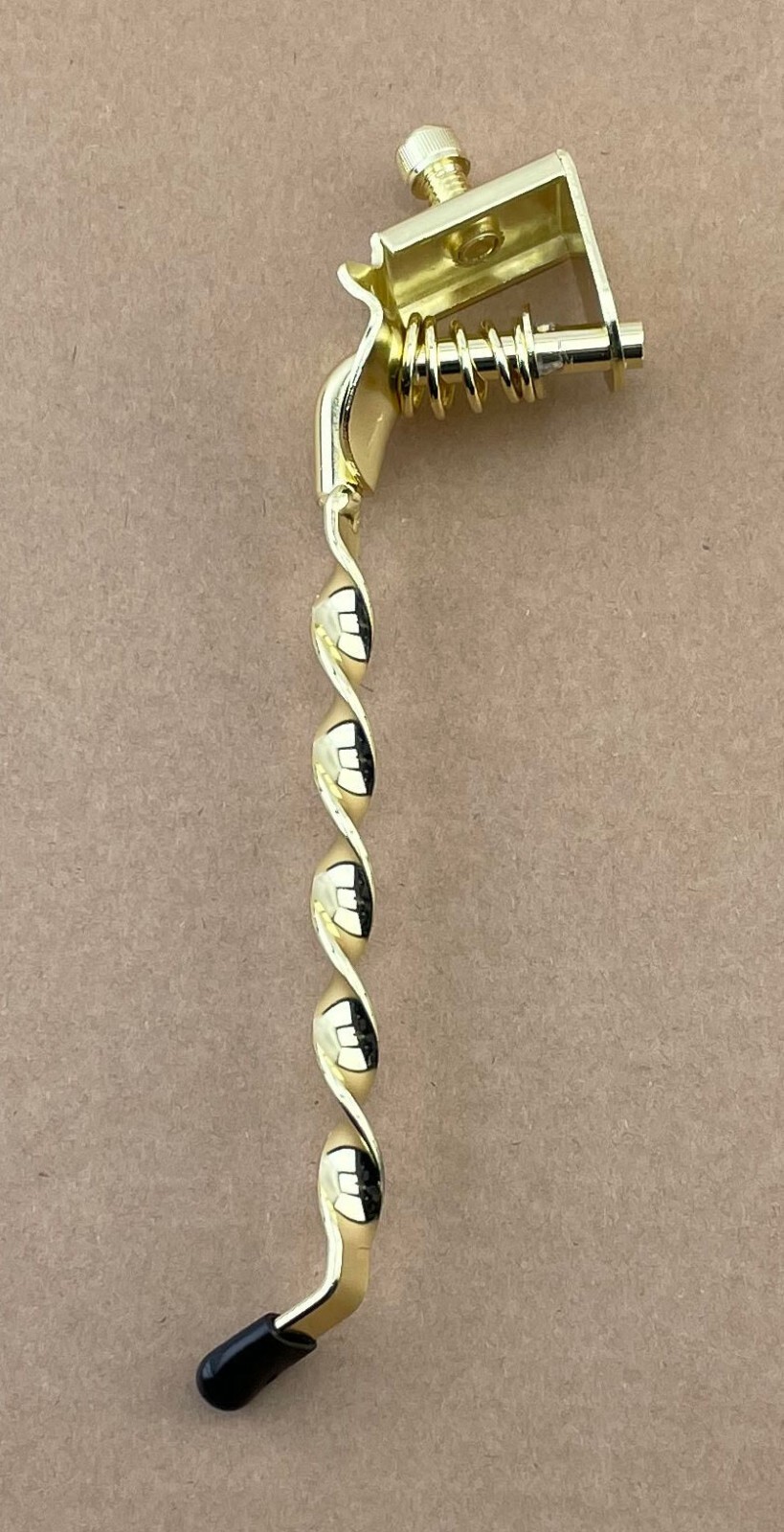 8" LONG VINTAGE LOWRIDER BICYCLE FLAT TWISTED STEEL KICKSTAND CENTER IN GOLD.