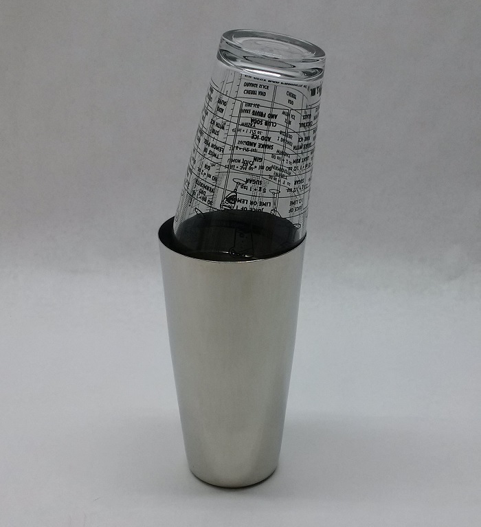 4 pc. BOSTON COCKTAIL SHAKER Pro Bartender Drink Mixing & Muddling Bar Kit