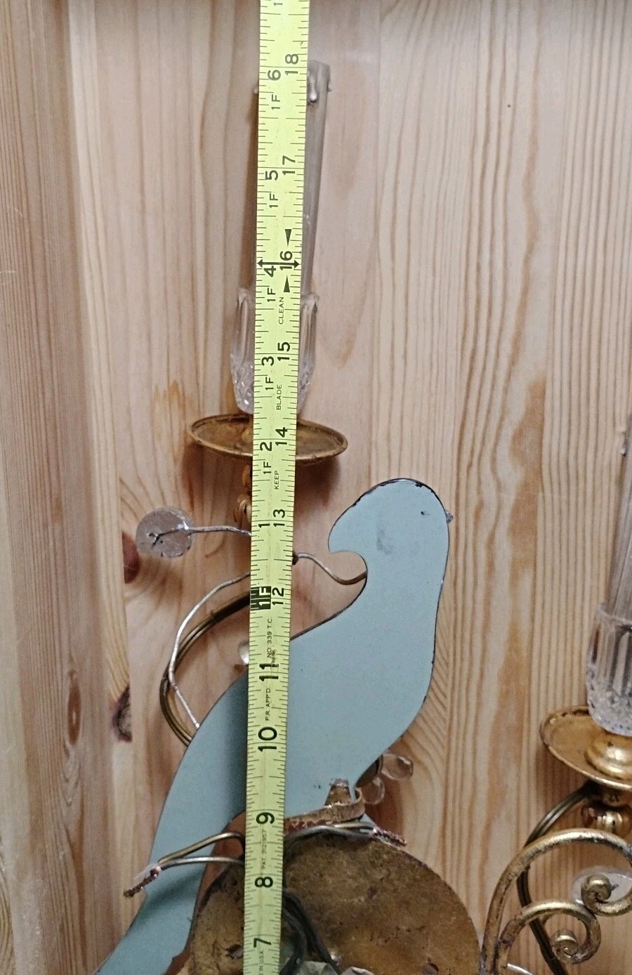 1 Antique Maison Bagues French Crystal Glass Parrot Bird Wall Sconce