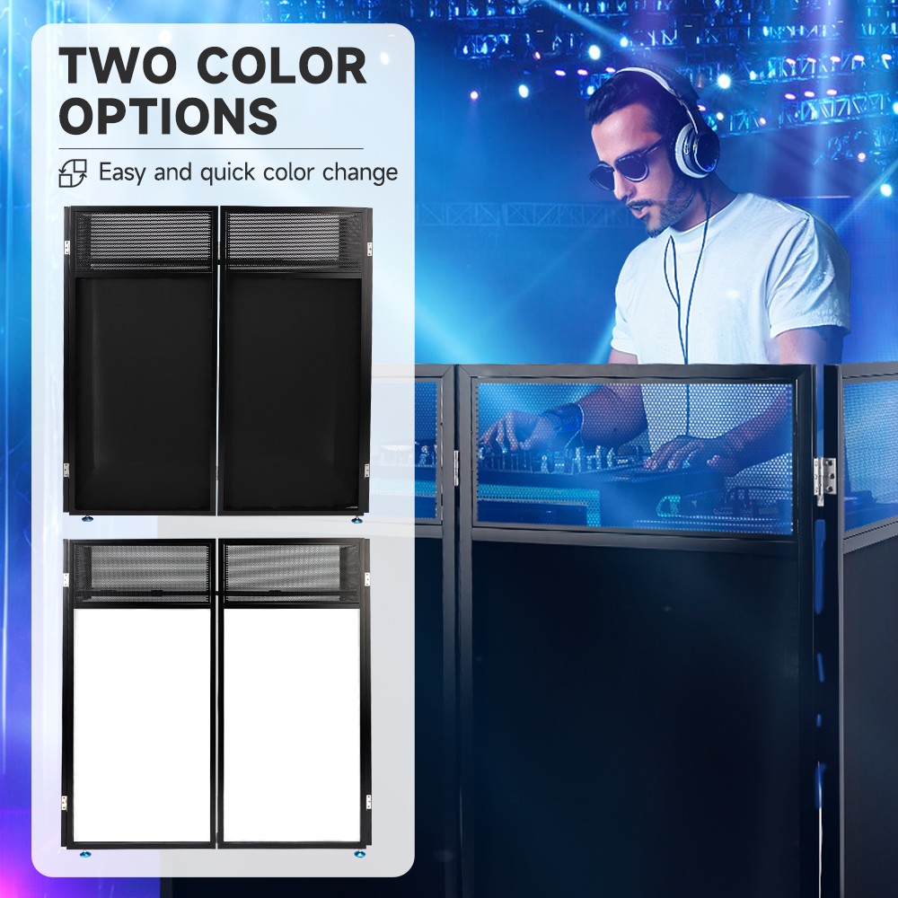 Portable DJ Facade Table Station 45"x42"Event Booth Facade Metal Foldable Frame