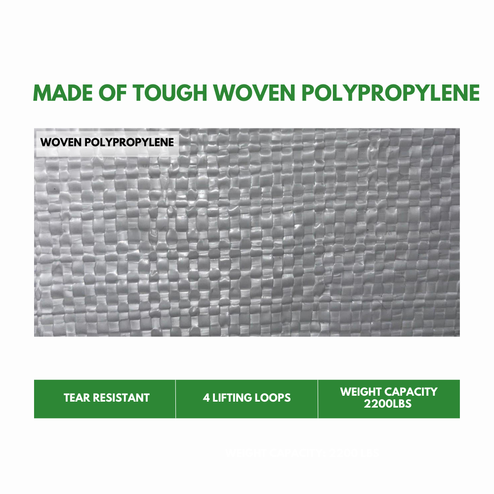 Heavy Duty FIBC Bulk Bag 2200 Lbs, Duffle Top and Spout Bottom, Super Sack