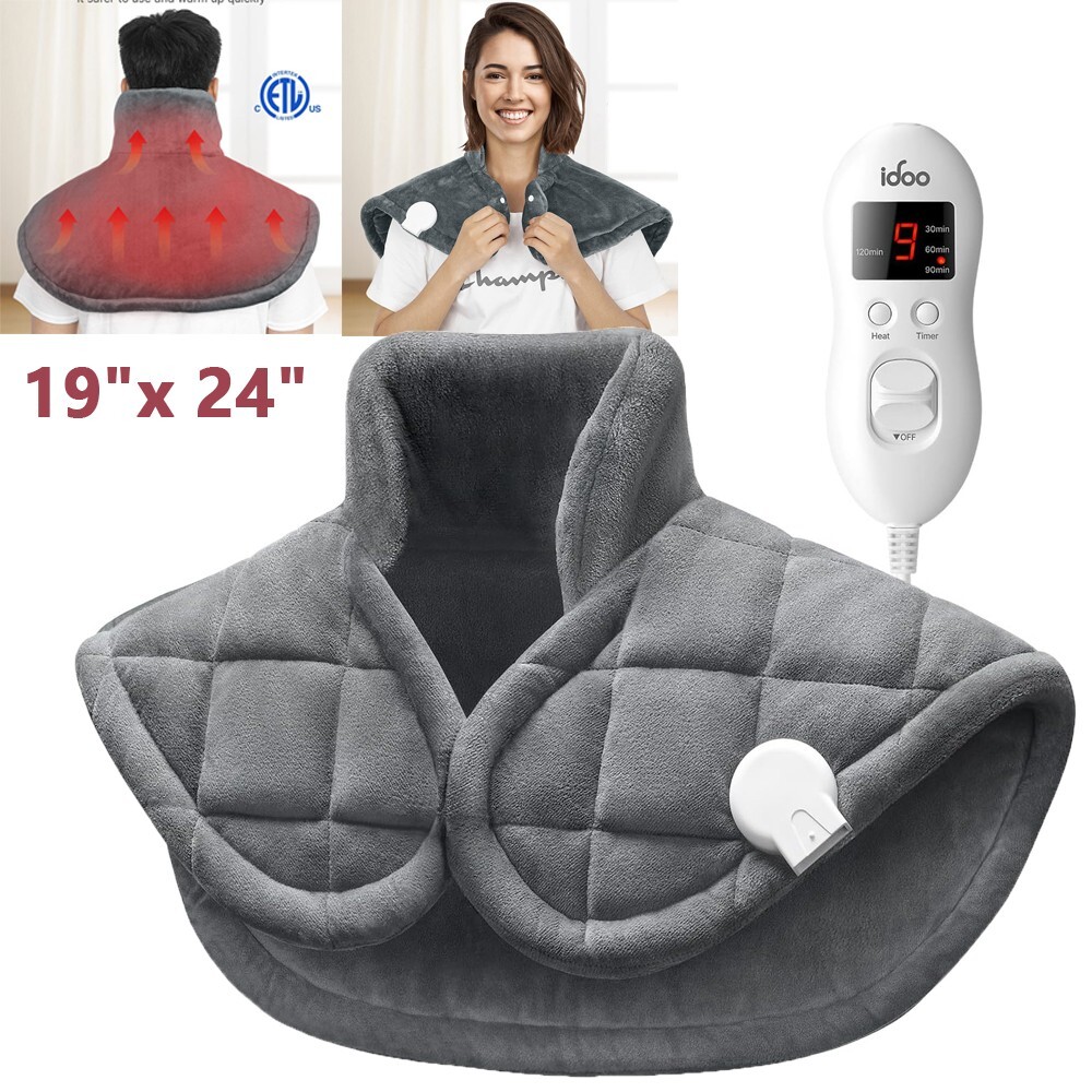 Large Electric Heating Pad For Back, Shoulders, Neck Warmer 19"x 24" Heat Pads