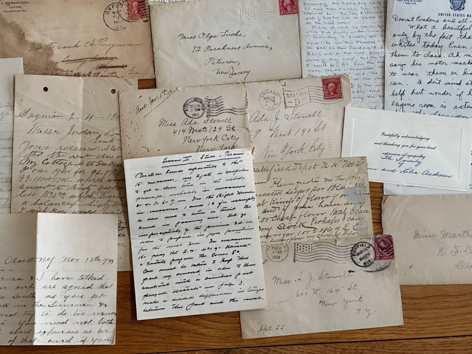 60 Pc. Mixed Correspondence Letter Lot 1885-1940s Vintage & Antique Old US Mail