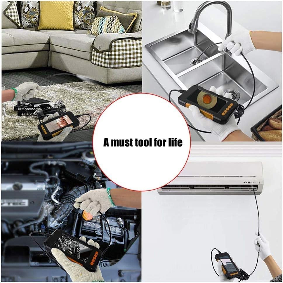 5M Endoscope Camera with Light, 4.3' IPS Screen 1080P HD Inspection Camera LED