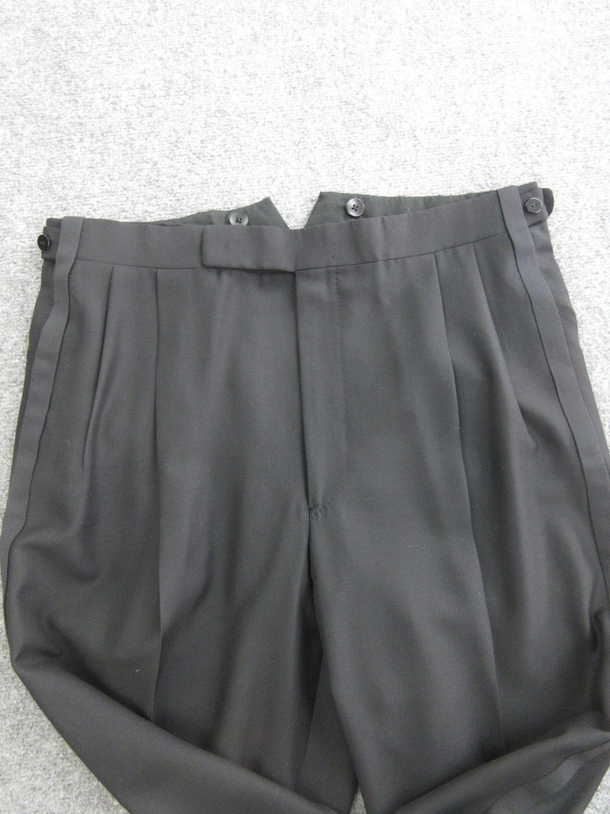 Oxxford Clothes Tuxedo Suit Mens 44 38x29 Black Super 100s Wool Peak Lapel