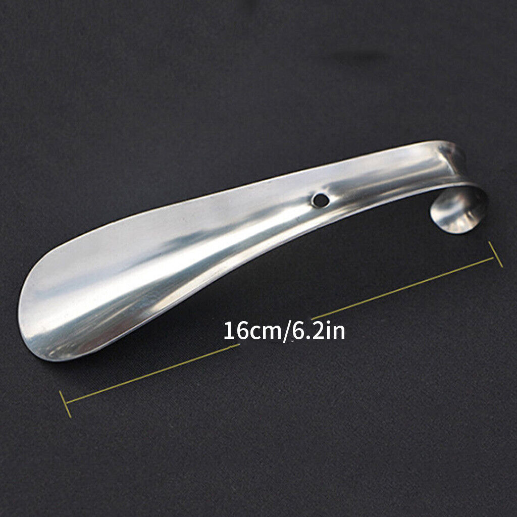 6 inch Hot Long Handled Metal Shoe Horn Lifter Stainless Steel with Hanging Hole