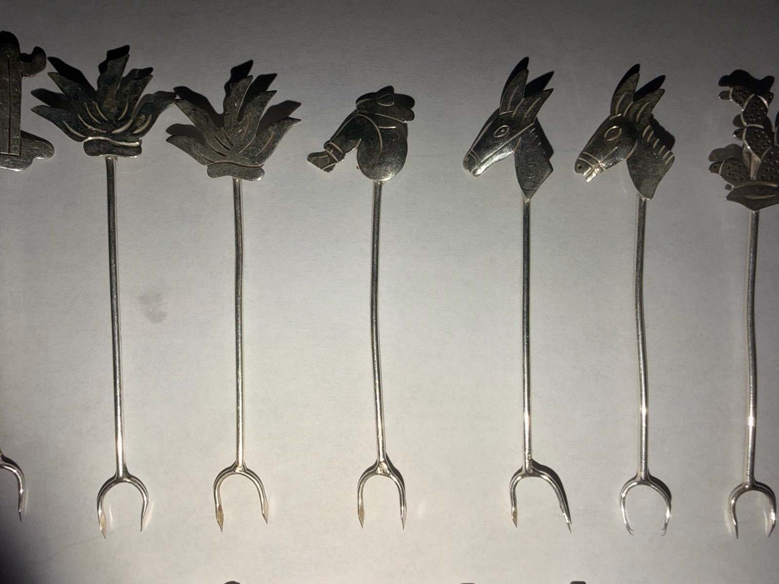 Set/22 Southwest Style Vintage Mexican Sterling Silver .925 CP Appetizer Picks