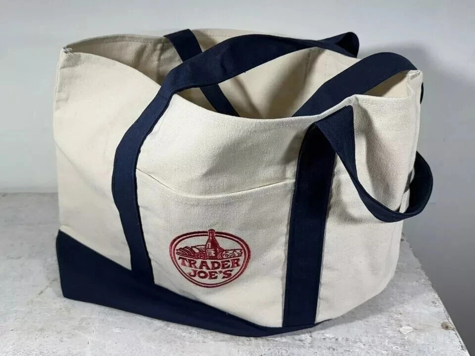 Trader Joe's Reusable Canvas Eco Tote Bags (Heavy Duty) - 3 Bag Lot New w/ Tags