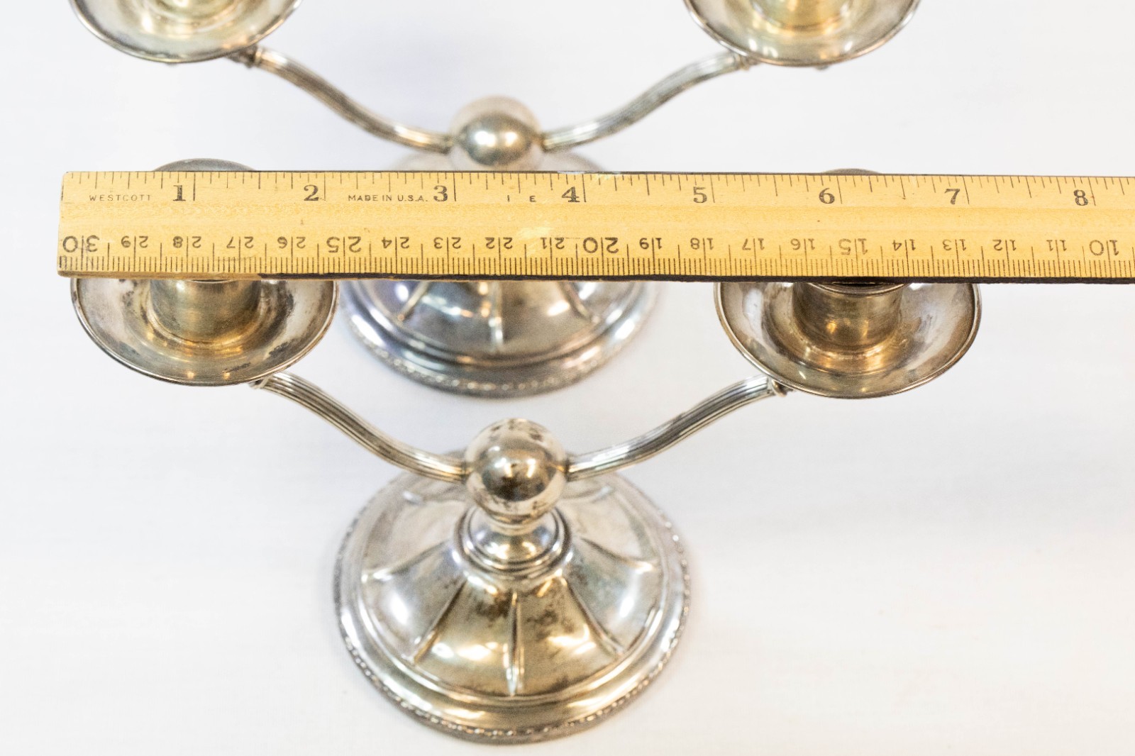 Vintage Pair of STERLING SILVER Double Arm Candelabra by Webster Company (INJ))