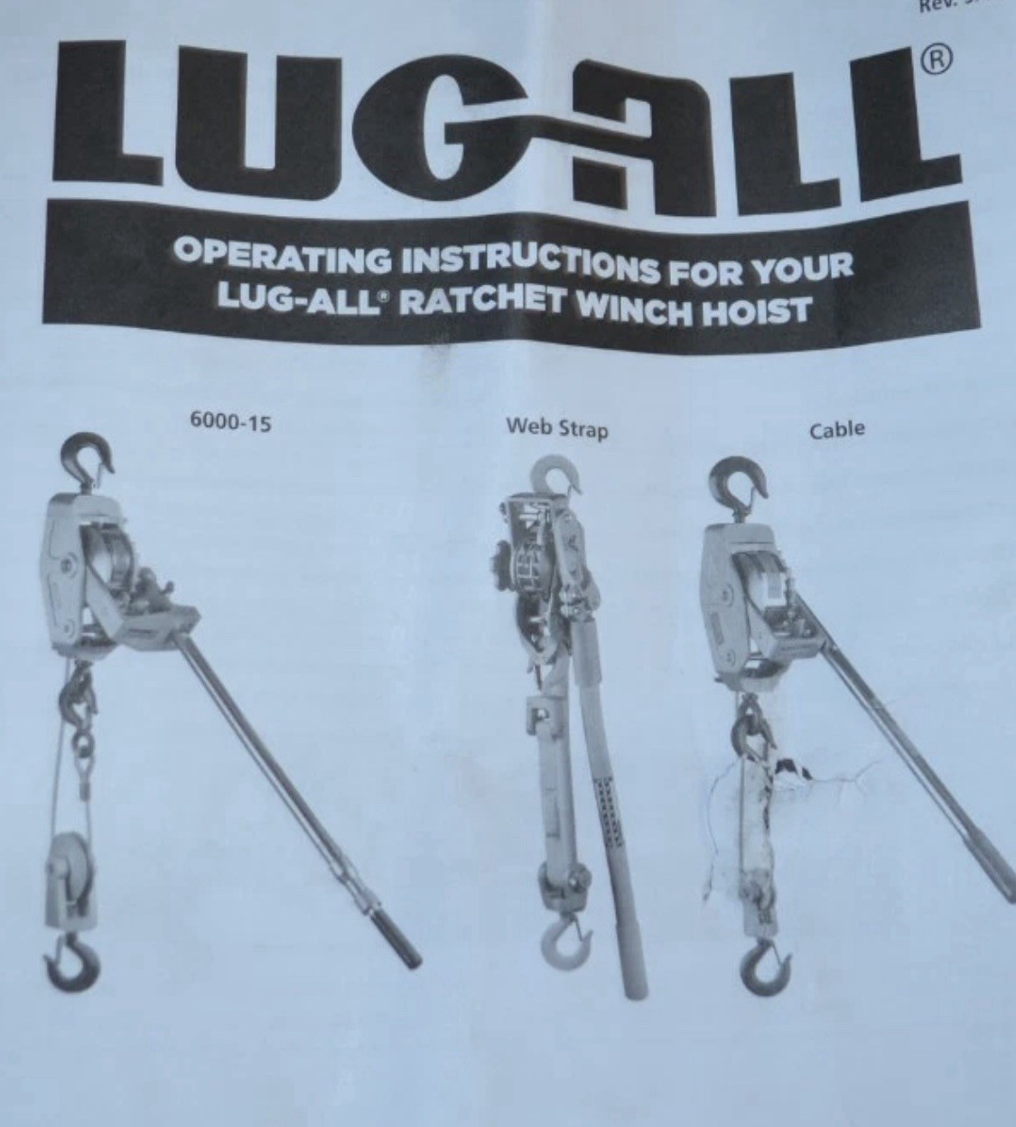 LUG-ALL Model 6000-15 Aluminum Hoist MFG By Lincoln Precision For Lug-All Tested