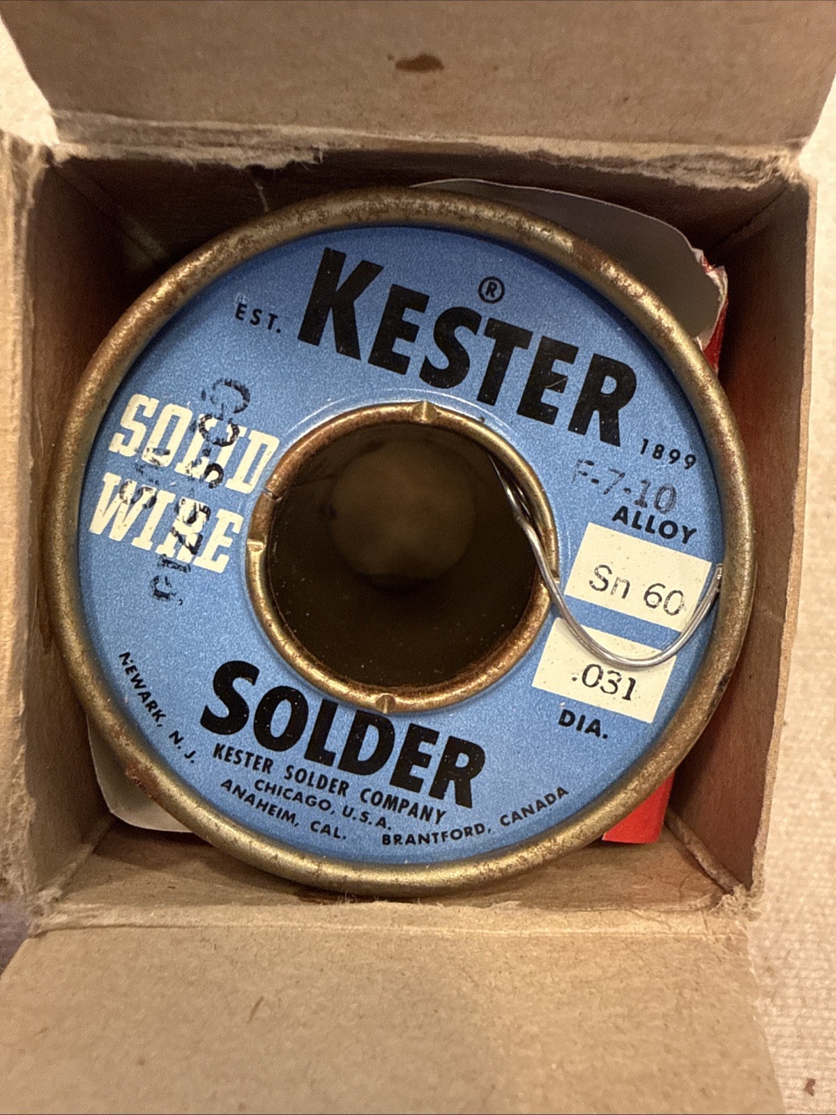 (1) Kester F-7-10 ALLOY 60 Solid Wire Solder 1 LB, Solid 0.031 New In The Box
