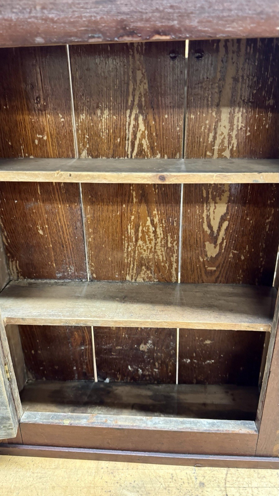 Antique Victorian Medicine Cabinet w/ Inlay Wood Wall Cabinet Original Mirror