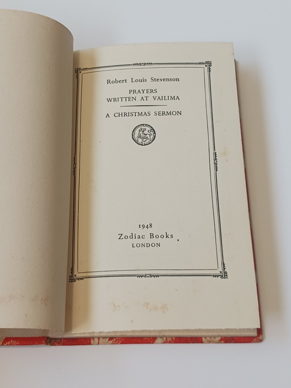 Robert Louis Stevenson Prayers Written at Vailima 1948 A Christmas Sermon