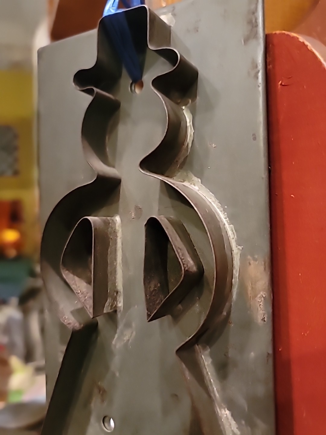 Antique Cookie Cutter Amish Man RARE Tin Handmade Pennsylvania LARGE 9 1/2×4 1/2