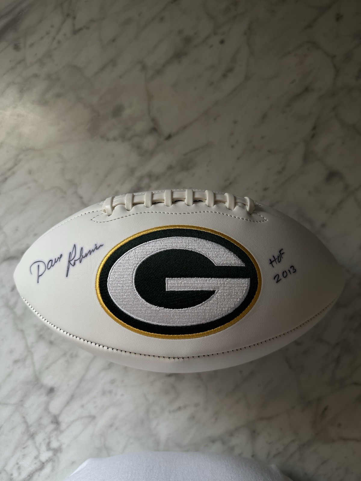 Dave Robinson Signed Green Bag Packers Football HOF Insc JSA COA