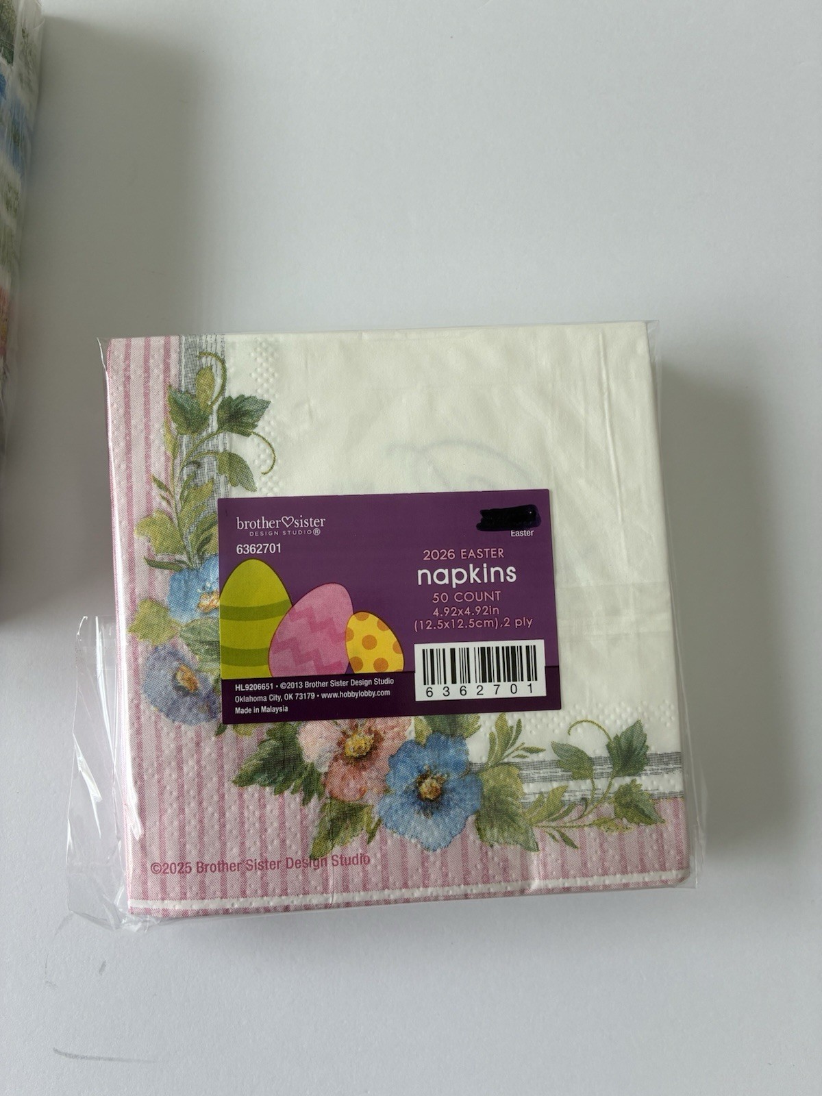 2 Packs~50 Ea. Easter Napkins Religious He Is Risen & White Cross Flowers Paper