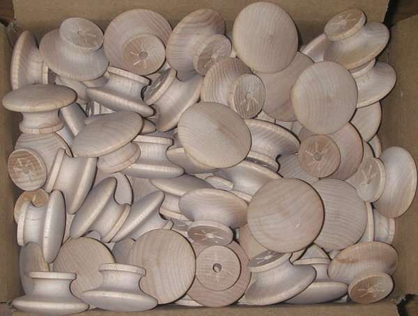100 ROUND 1 1/2" BIRCH WOOD KNOBS Unfinished Pulls Cabinet Handles w/o screws
