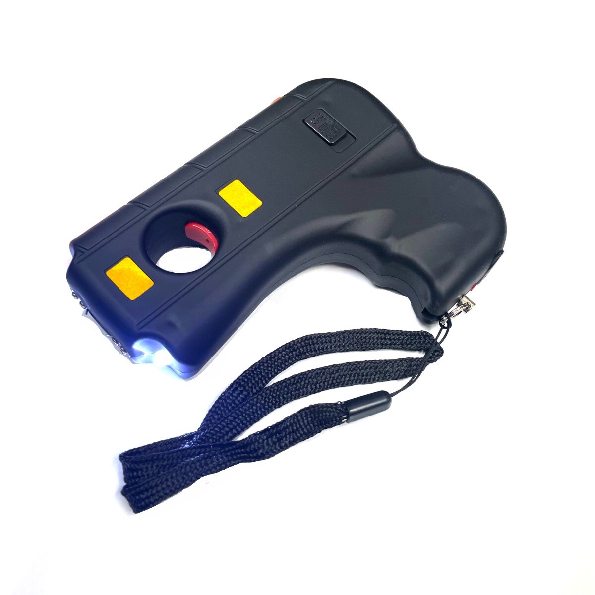 DEFENDER 10MV Rechargeable Pistol Grip STUN GUN Flashlight + Pepper Spray