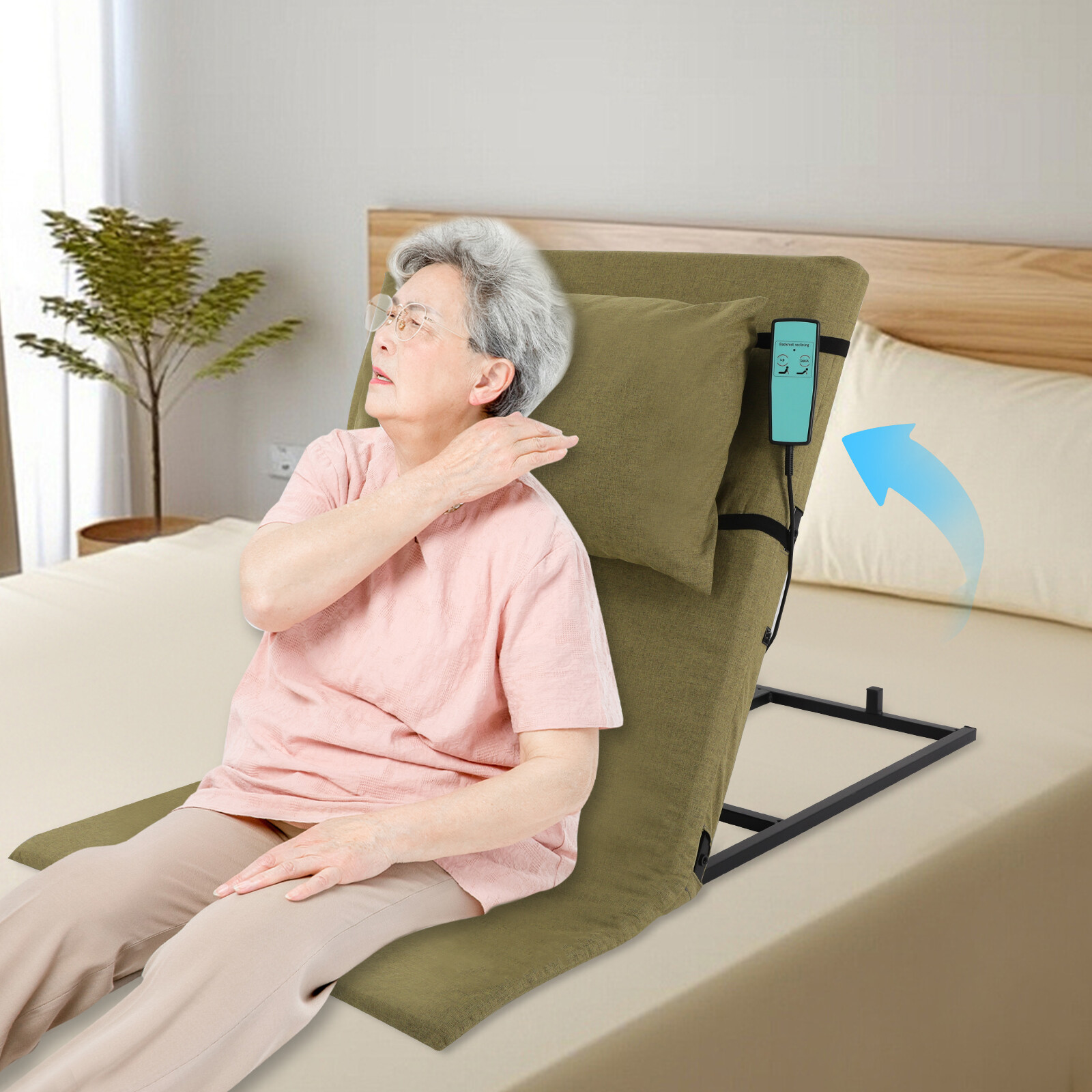 Electric Lifting Mattress Backrest With Remote - Adjustable Comfort Support