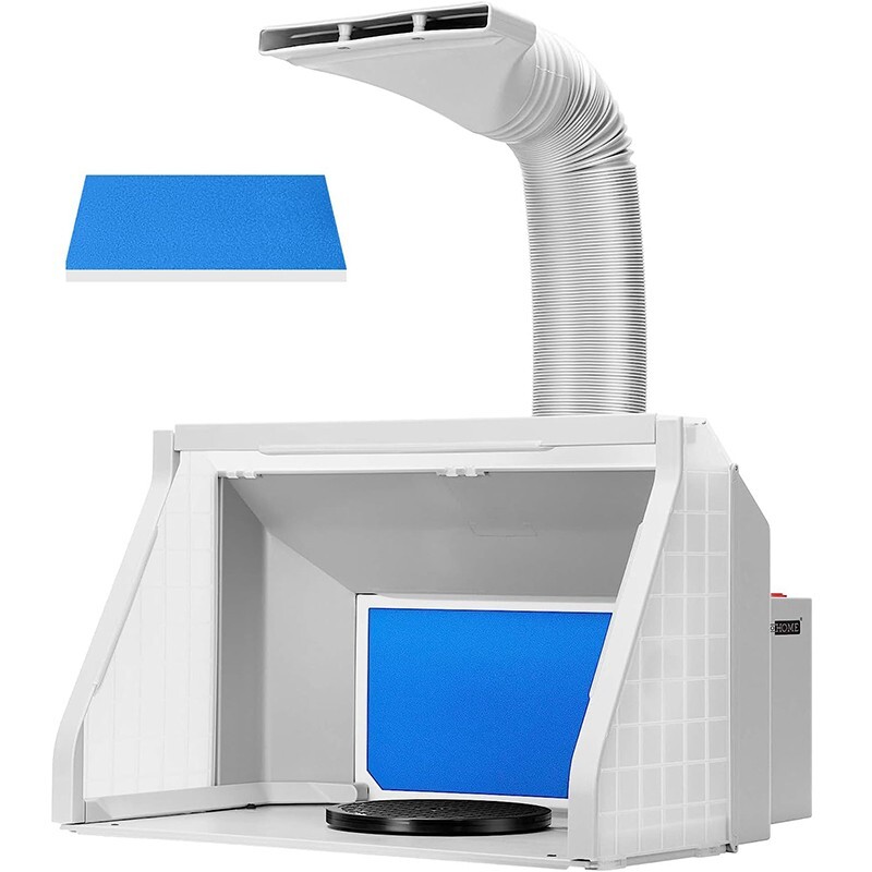 Portable Airbrush Spray Booth w/ Dual Fan 3 LED Lights Model Paint Spray Station