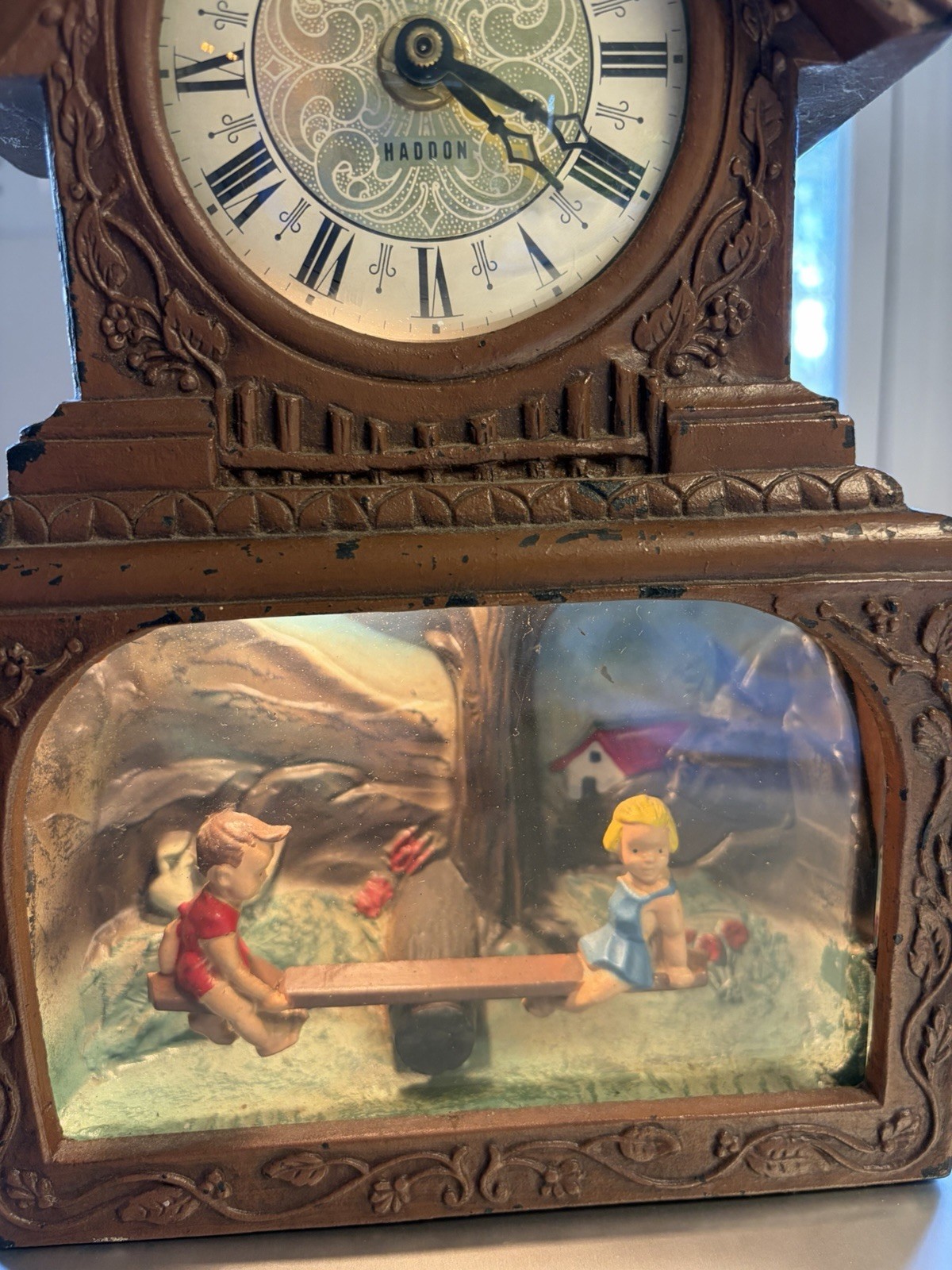 Vintage Haddon Model 15 "The Teeter Totter" Animated Motion Lighted Clock Works