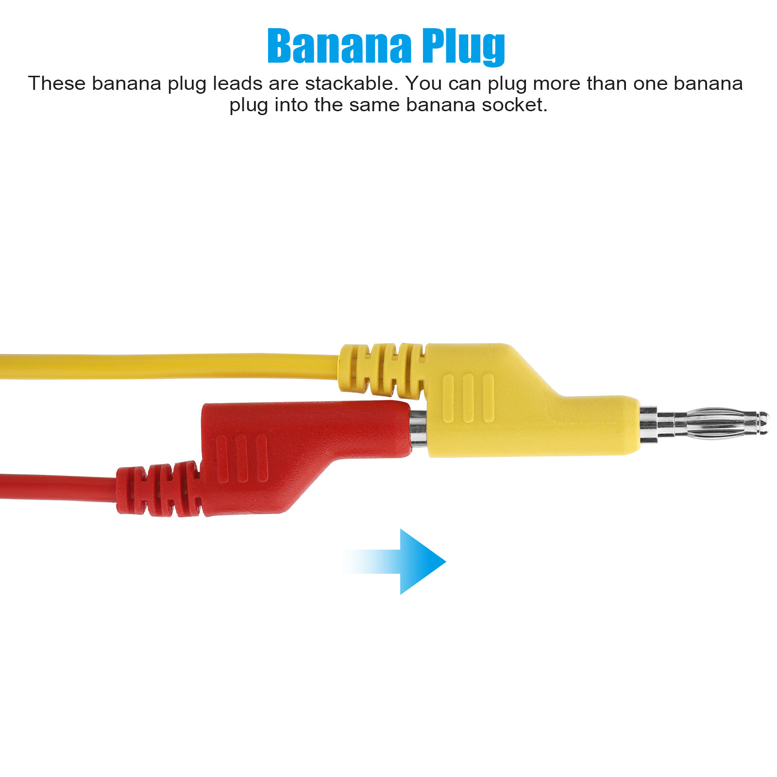 5Pcs Stackable Banana to Banana Plug Test Lead Soft Wire Cable for Multimeter