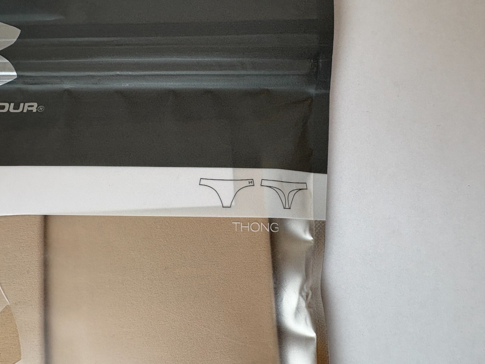 Under Armour Pure Stretch (3 Pack) Womens Thong - XL - Nude - Brown Tan Beige