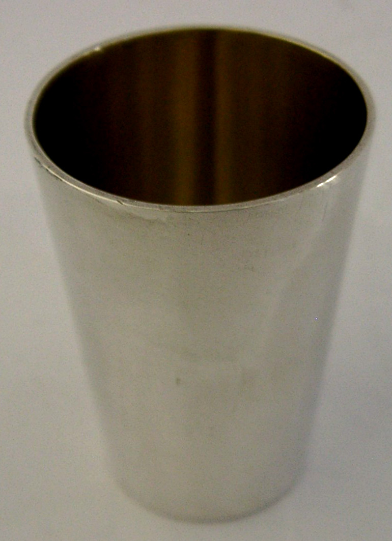 GERMAN 835 SOLID SILVER WHISKY SHOT TOT CUP c1920 BARWARE SHOOTING ANTIQUE