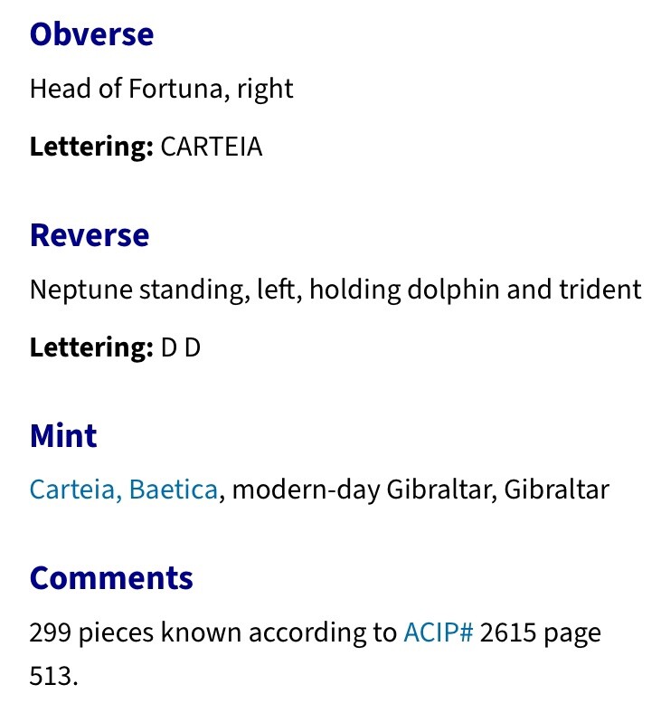 Goddess Fortuna Roman Provincial 27BC-14AD Reign of Augustus Neptune Coin Scarce