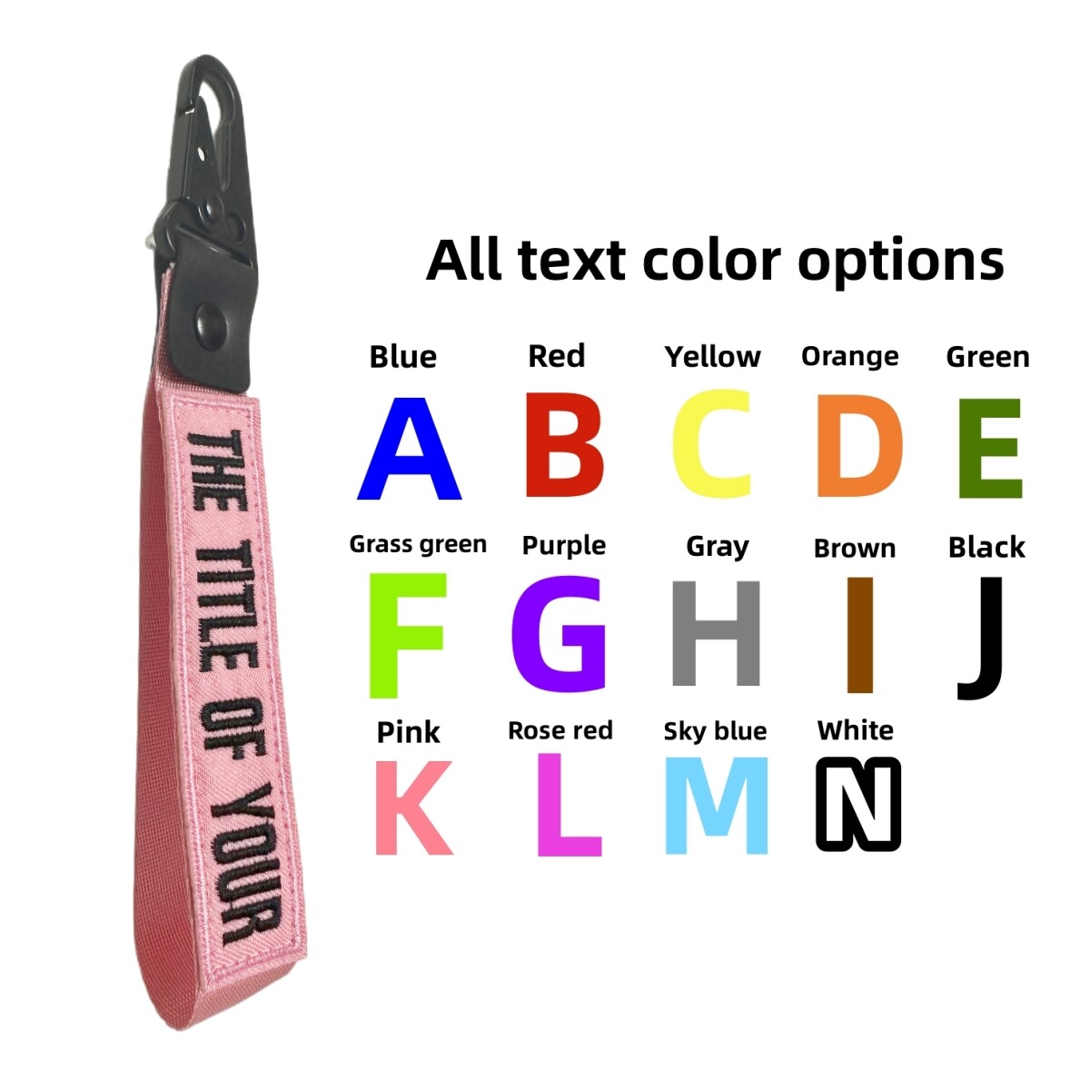 Customized Embroidered Keychain Key Tag Keyring Wrist Strap Personalized gifts