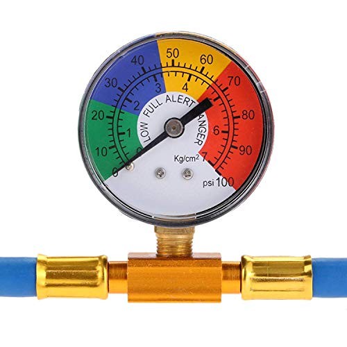 R134A Car AC Refrigerant Charge Hose Kit Recharge Hose with 100PSI+ 15.4Inch