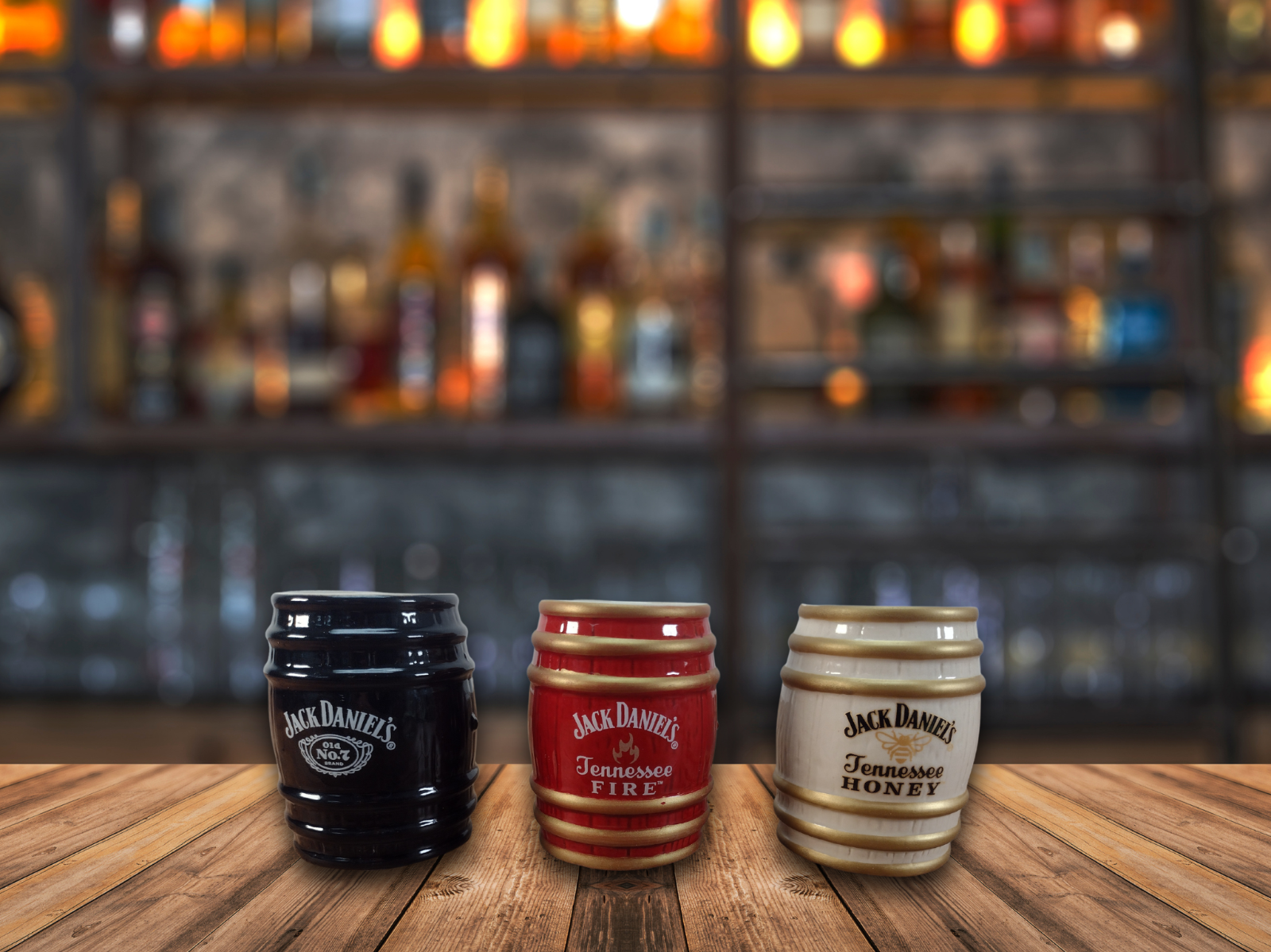 Jack Daniel's Stoneware Barrel Shots Set of 3 - Jack Daniels 3 piece Gift Set