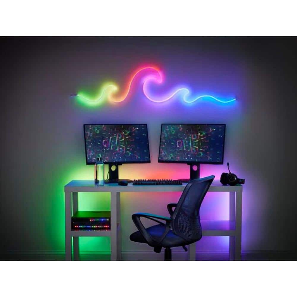 9 ft RGBWIC Color Changing Dimmable Plug-In LED Neon Flex Strip Light