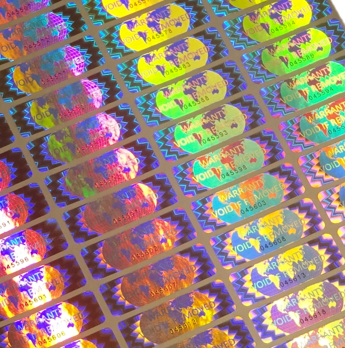 WARRANTY VOID IF REMOVED Tamper Proof Security Sticker (SERIAL NUMBERS) (AvR019)