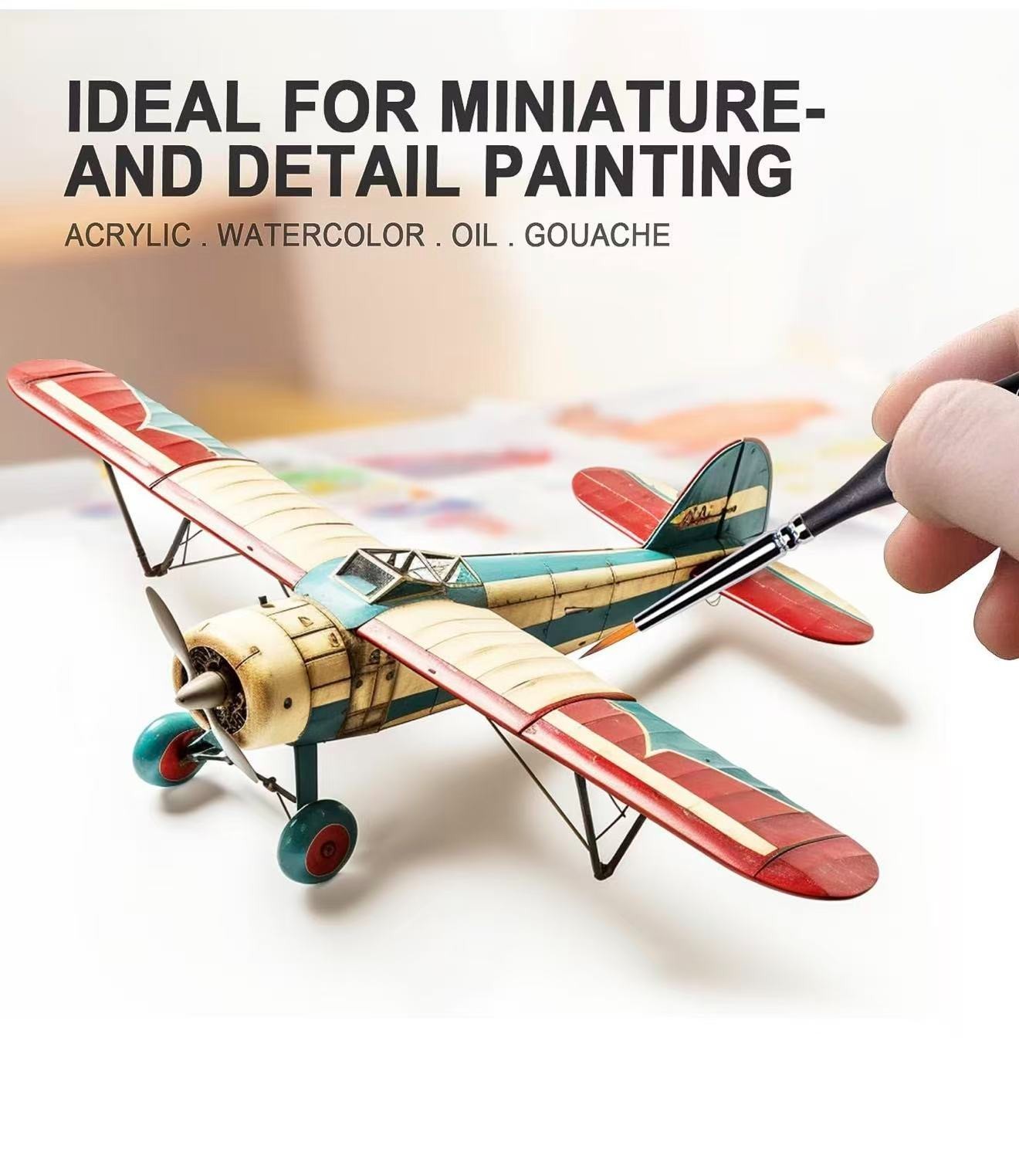 Golden Maple Miniature Paint Brushes, 15PC Model Brushes Micro Detail Paint Brus