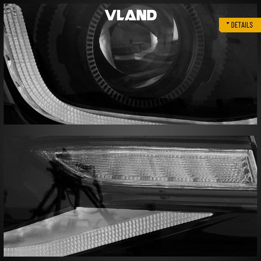 2*Projector Lens LED Headlights For 2014 2015 Chevrolet Camaro LS LT SS RGB DRL