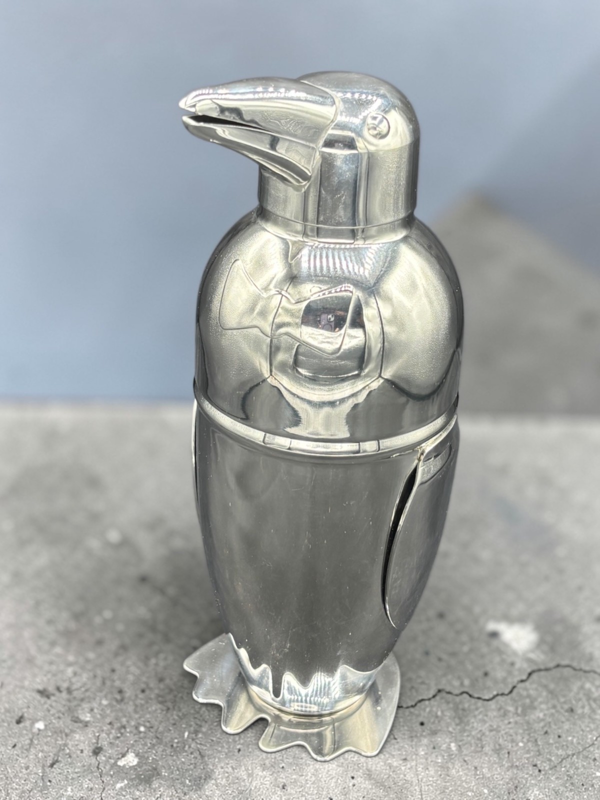 Penguin Shaped Stainless Steel Cocktail Shaker With Strainer Lid & Fun Design