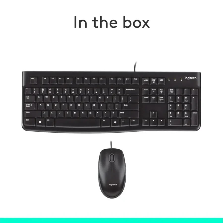 Logitech - MK120 Full-size Wired Membrane Keyboard and Mouse Bundle for USB Plug