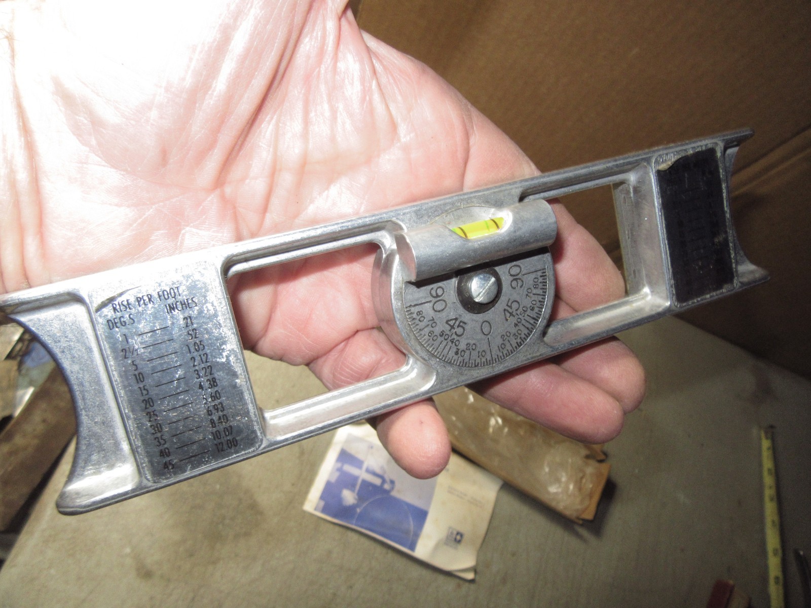 Vintage Pro-Mag- Level CURV-O-MARK Magnetic Inclinometer w/box barely used look