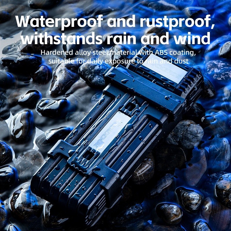 ROCKBROS Motorcycle Bike Lock Folding Anti-theft Portable Key MTB Road Antirust