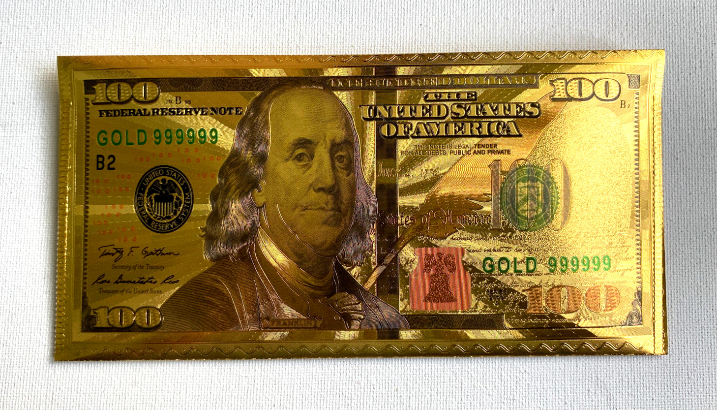 Gold Foil Plated U.S. Dollar Bill Set – Luxury Collectible in a $100 Gold-Plated