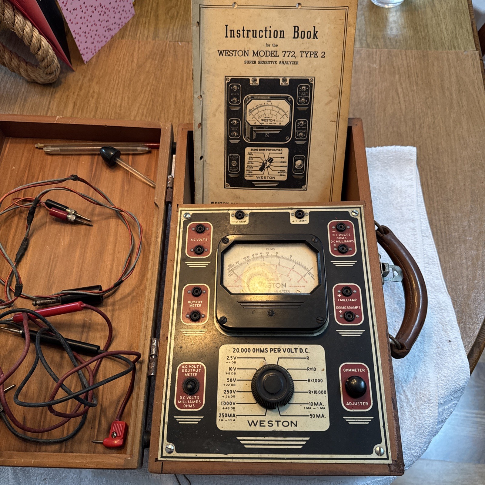 Vintage 1940s Weston Model 772 Analyzer Type 2 Super Sensitive Analyzer Rare