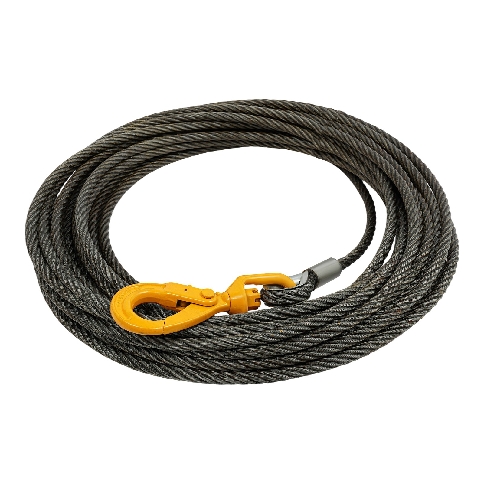 9/16in*100FT Steel Winch Cable Wire Rope w/ Swivel Self-locking Hook 4409.25 lbs